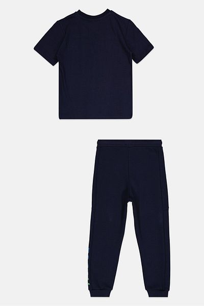 Nicce Kids Boy Brand Logo Short Sleeve T-shirt And Sweatpants Set, Navy