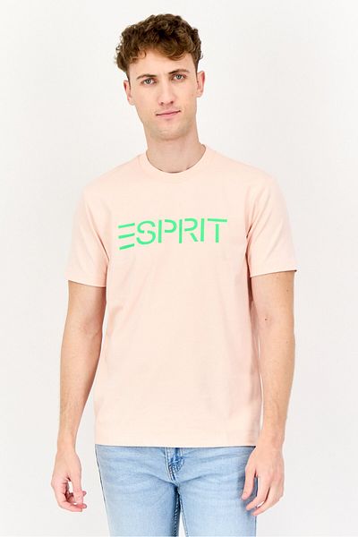 Esprit Men Crew Neck Short Sleeves Graphic Print T-shirt, Pink