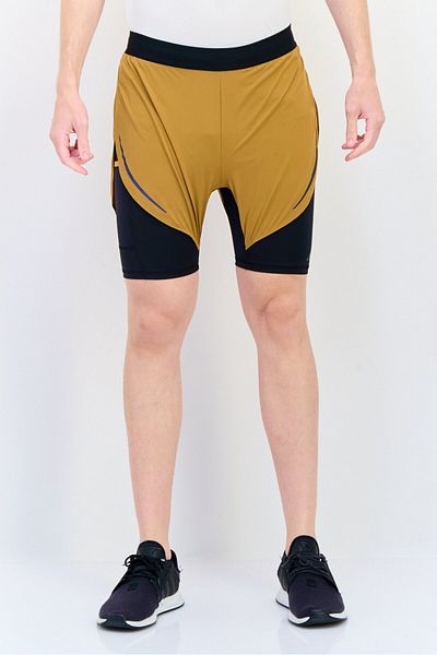 adidas Men Slim Fit 5 Inseam 2 In 1 Training Shorts, Brown