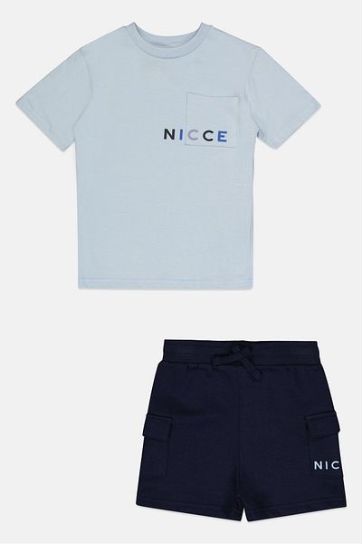 Nicce Kids Boy 2 Pieces Brand Logo Top And Short Set, Multicolor