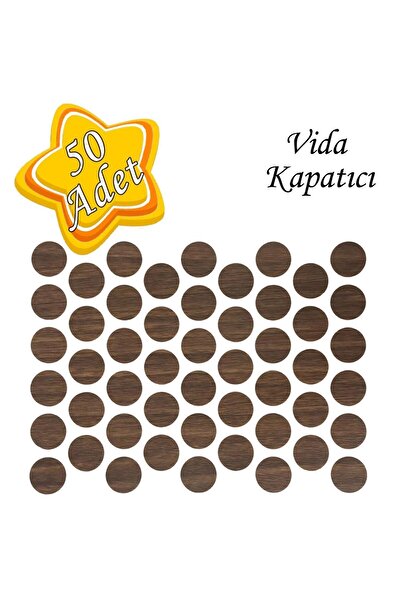 Sucuoğlu Yapışkanlı Vida Gizleme Yapıştırma Vida Tapası Tıpası(50 Adet) - Ceviz