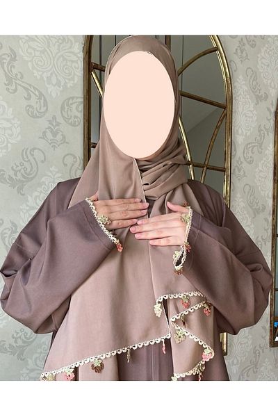Nimet Abla Butik Hand Embroidered Prayer Robe Suit