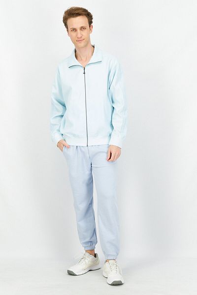 adidas Men Sportswear Fit Full Zip Embroidered Logo Track Jacket, Light Blue