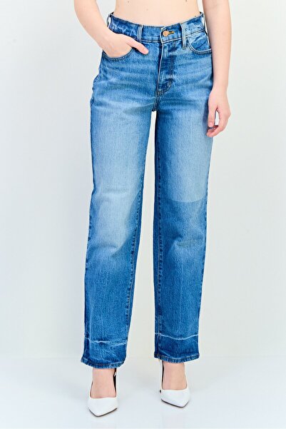 Universal Thread Women Straight Fit Mid Rise Long Inseam Stretchable Jeans, Blue