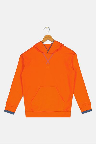 adidas Kids Boy Brand Logo Long Sleeve Training Sweatshirt, Neon Orange