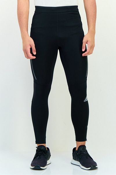 adidas Men Tight Fit Running Sweatpants, Black
