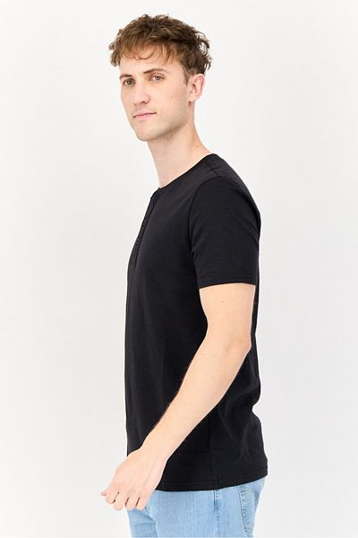 GAP Men Crew Neck Short Sleeves Plain T-shirt, Black