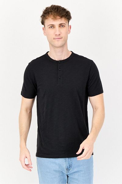 GAP Men Crew Neck Short Sleeves Plain T-shirt, Black