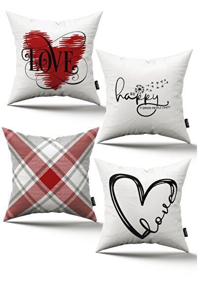 MUN HOME Σετ κάλυμμα μαξιλαριού με ριχτάρι διπλής όψης με κρυφό φερμουάρ 4'