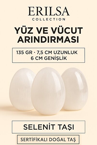 Erilsa Sertifikalı Oval İri Boy Selenit Taşı – Yüz ve Vücut Arındırma & Enerj...