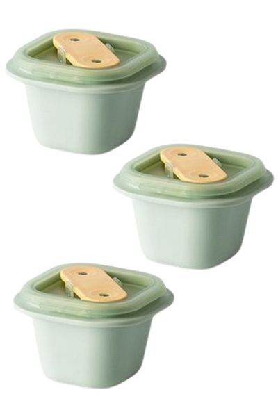 turtees Ice Cube Maker With Lid, Set Of 3, 50ml Capacity, Soft Rubber Material - Cream