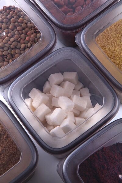 Open Home Concept Set of 6 Anthracite Economical Unbreakable Storage Containers 6X1.75 Lt. with Tag Gift