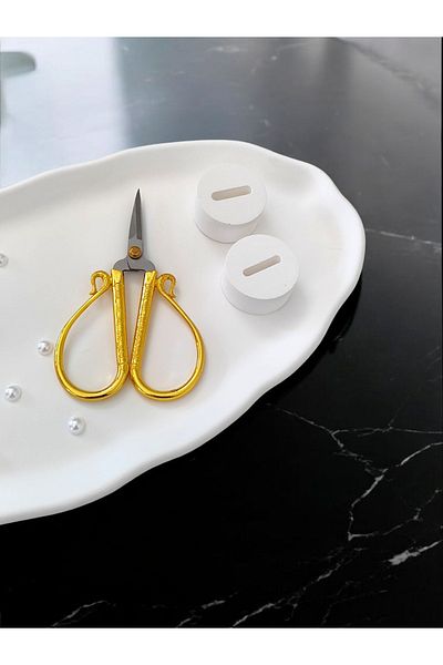 Minima Art Studio Decorative Pearl Detailed Promise Engagement Ring Tray Groom Coffee Tray