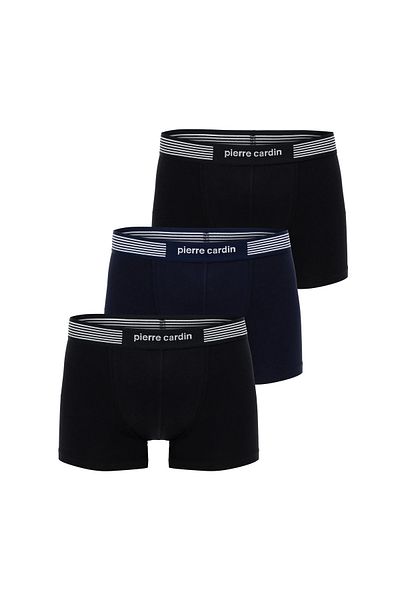 Pierre Cardin Ανδρικό Σετ μπόξερ με άδεια Basic Regular Fit Flexible Modal 3 τεμαχίων - Μαύρο, Navy Blue