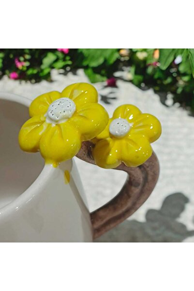 seda seramik Handmade Daisy Special Design Ceramic Coffee Mug Mug Cup 400 ml