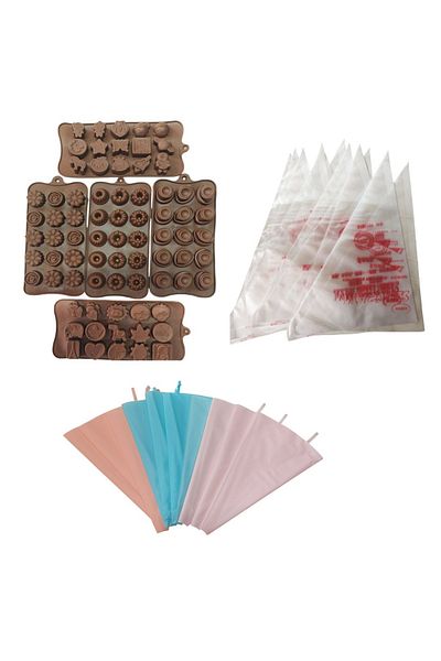 BV Set de cofetărie și patiserie 115 piese, modele ornamentale, matrițe din silicon, 548cof