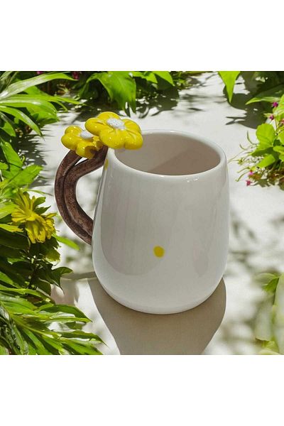 seda seramik Handmade Daisy Special Design Ceramic Coffee Mug Mug Cup 400 ml