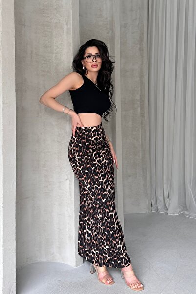 New Now Leopard Print Wrap Pen Skirt