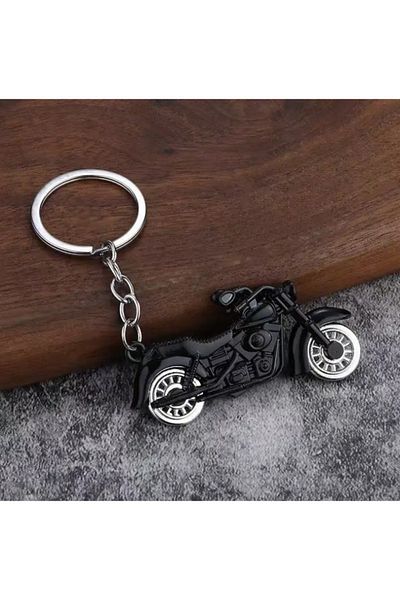 Bizde Ne Yok ki Motorcycle Large Vintage Metal Carabiner Keychain with Spinning Wheel Printed Colorful Bike