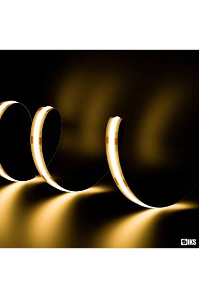 SIKS COB SMD LED Strip For Furniture Or Stairs, 5 Meters, Warm White Ambient Light, 180 Degrees, 12V