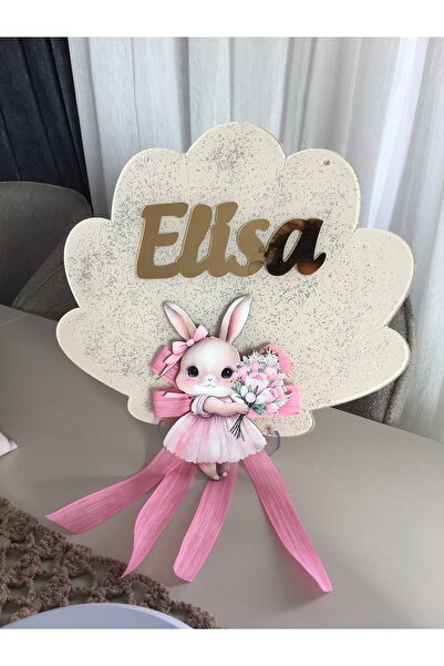 NaturessCo Fiyonklu ve Figürlü Simli İstiridye Bebek Kapı Süsü