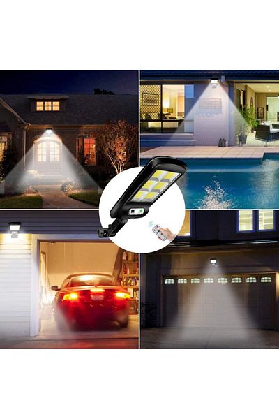 OEM Set of 2 Eldin LED Solar Lamp With 6 Cob, 160 LEDs, Remote Control, Motion Sensor, Ip65, 8-10 Hours