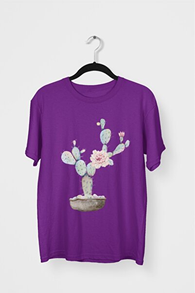 Butik TRIOCĂ CU MÂINĂ SCURTĂ CU GÂRĂ ROTUNDĂ, IMPRIMATĂ CU TRANSFER - CACTUS ...