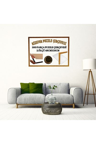 mixefor 260 and 500 Piece Puzzle Puzzle Frame Size 48cm X 33cm Color Gold