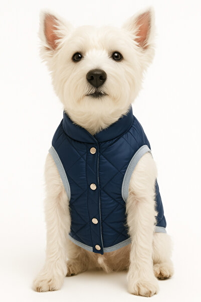 DOGİ&DOG سترة ملابس للكلاب والقطط باللون الأزرق الداكن من Little Breed (01-11...