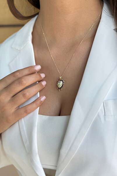 Utku Kuyumculuk 14 AYAR FOSFORLU MİNELİ KAPLUMBAĞA UÇLU ALTIN KOLYE