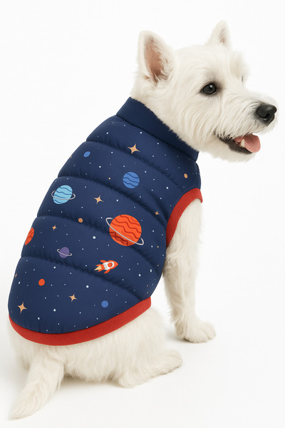 DOGİ&DOG سترة Little Irk Space Anorak Puf للقطط والكلاب