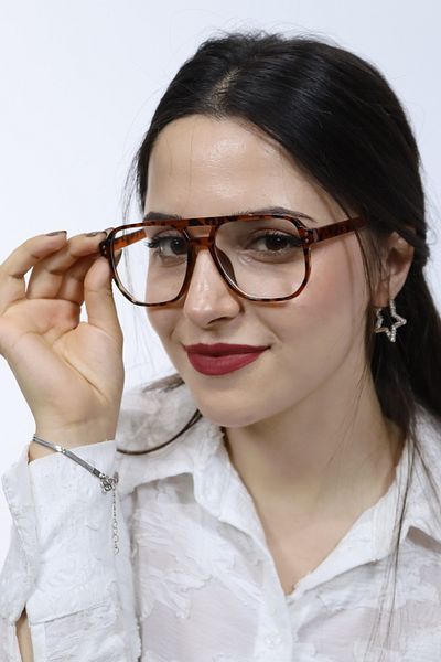Clarvo Stylish Blue Light Protection Glasses with Leopard Pattern