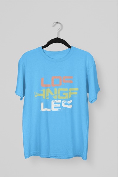 Butik МЪЖКИ/ЖЕНСКИ - ЛОС АНЖЕЛИС - ТРИКО С КРЪГЛА ЯКА И КЪСИ РЪКАВИ С ТРАНСФЕРЕН ПЕЧАТ