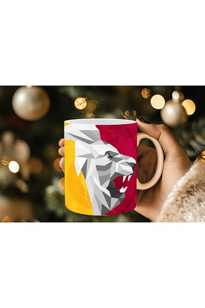 Evion Fan Themed Porcelain Mug Yellow-Red / Black-White / Yellow-Navy Blue Colored Fan Mugs