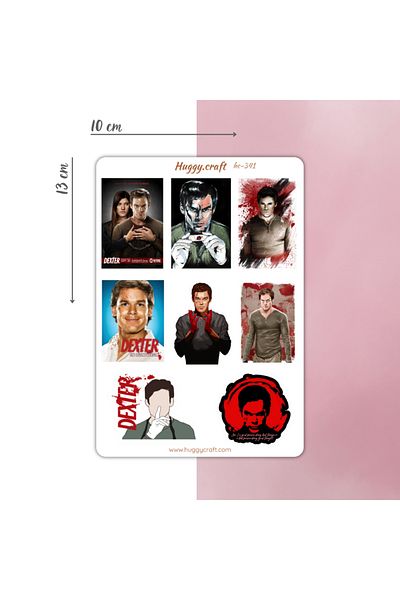 Huggy Craft Dexter Sticker Set - Suitable for Phone, Tablet, Computer, Notebook, Agenda, Etc (High Quality Printing)