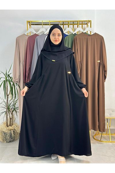 erasra class Σετ ρούχων Black Sufle Bondage - Κατάλληλο για Hajj και Umrah με πλαϊνή ρόμπα