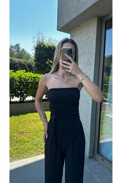 tach Black Strapless Sandy Suit