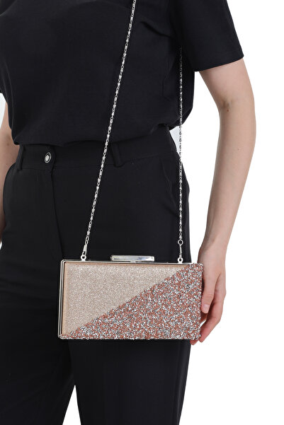By EDUU Ženska asimetrična Sa kamenčićima elegantna večernja haljina Torba