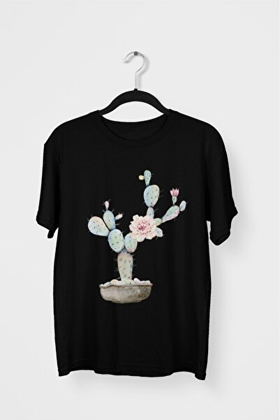 Butik TRIOCĂ CU MÂINĂ SCURTĂ CU GÂRĂ ROTUNDĂ, IMPRIMATĂ CU TRANSFER - CACTUS ...