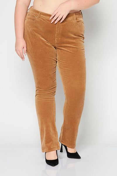 Ralph Lauren Women Regular Fit Mid Waist Corduroy Pants, Tan