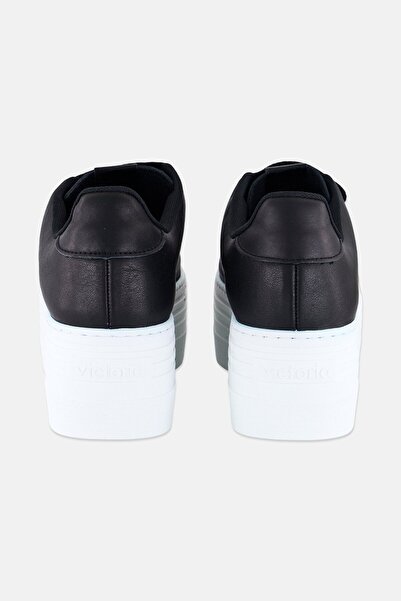 Victoria Women Velcro Platform Casual Shoes, Black