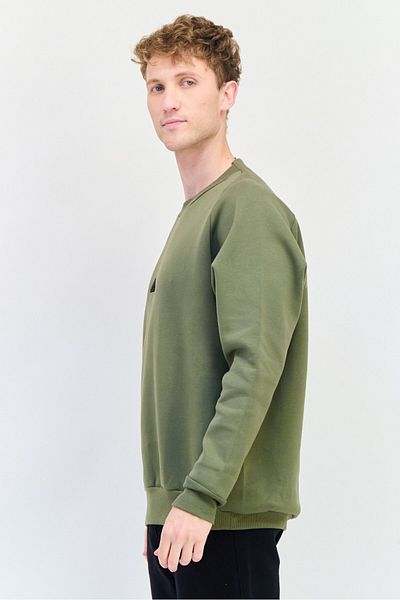 adidas Men Sportswear Fit Long Sleeve Outdoor Sweatshirt, Olive