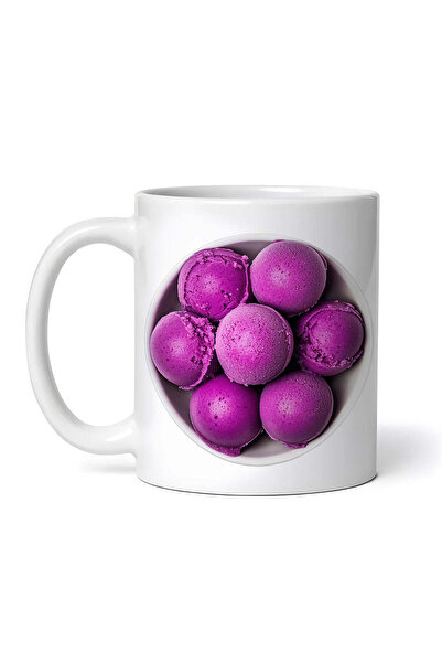 OEM Cană albă personalizată, bol violet pentru înghețată, Inovatix®. 330 ml