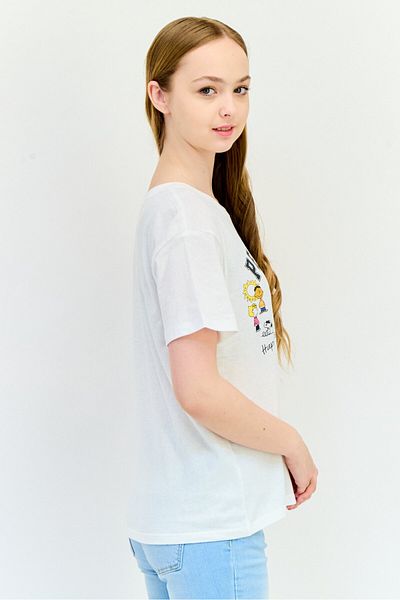GAP Women Crew Neck Short Sleeve Graphic Print T-shirt, White