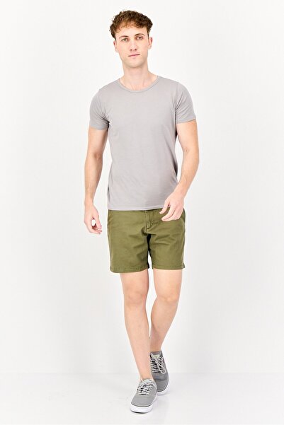 GAP Men Regular Fit Solid 7 Inseam Chino Shorts, Olive