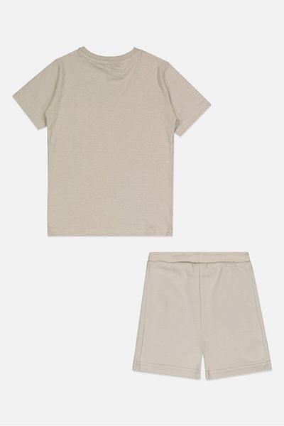 Nicce Kids Boy 2 Pieces Brand Logo T-shirt And Short Set, Light Grey