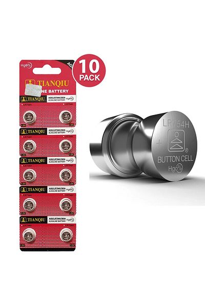TIANQIU Ag5/ Lr754h/ 393a 1.5v Alkaline Batteries - 10 Pieces
