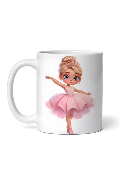 OEM Εξατομικευμένη λευκή κούπα, Χορεύτρια Μπαλαρίνα, INOVATIX®. 330ml