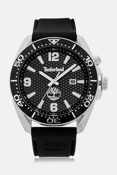 Timberland Men Tdwgn0010001 Silicone Analog Watch 44 Mm, Black