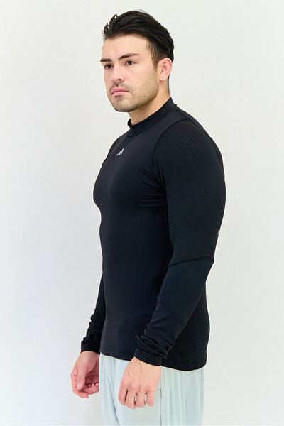 adidas Men Sportswear Fit Long Sleeve Outdoor T Shirt, Black